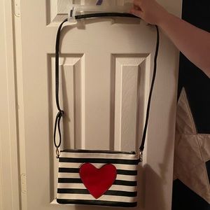 Torrid striped heart purse